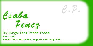 csaba pencz business card